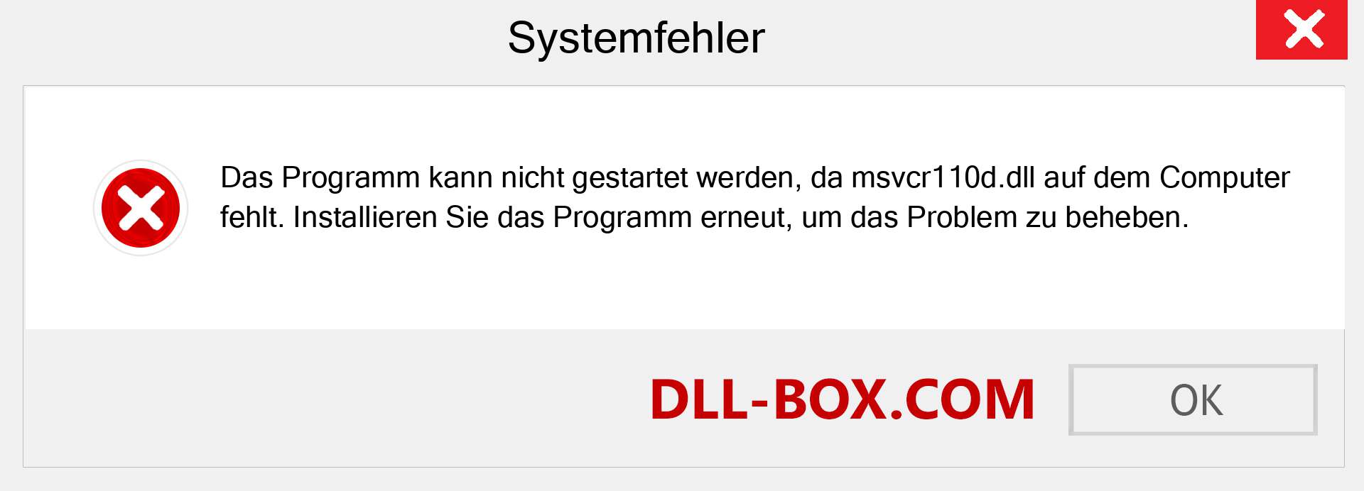 msvcr110d.dll-Datei fehlt?. Download für Windows 7, 8, 10 - Fix msvcr110d dll Missing Error unter Windows, Fotos, Bildern