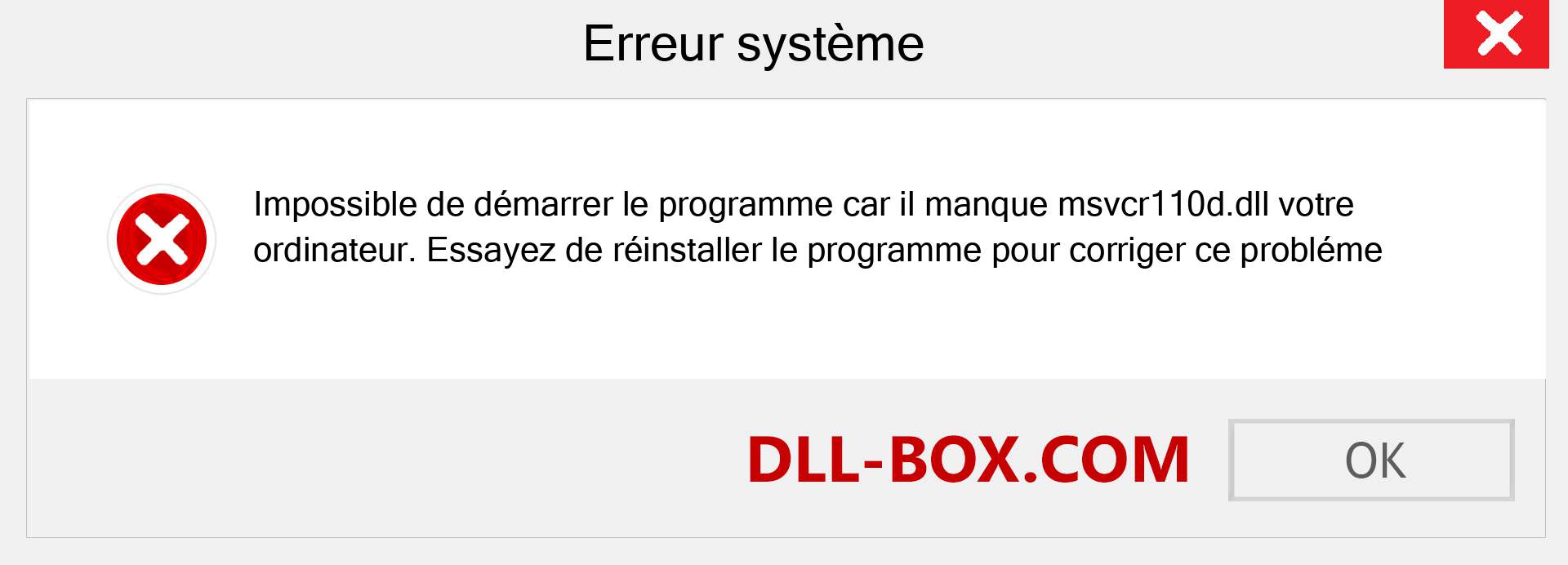 Le fichier msvcr110d.dll est manquant ?. Télécharger pour Windows 7, 8, 10 - Correction de l'erreur manquante msvcr110d dll sur Windows, photos, images